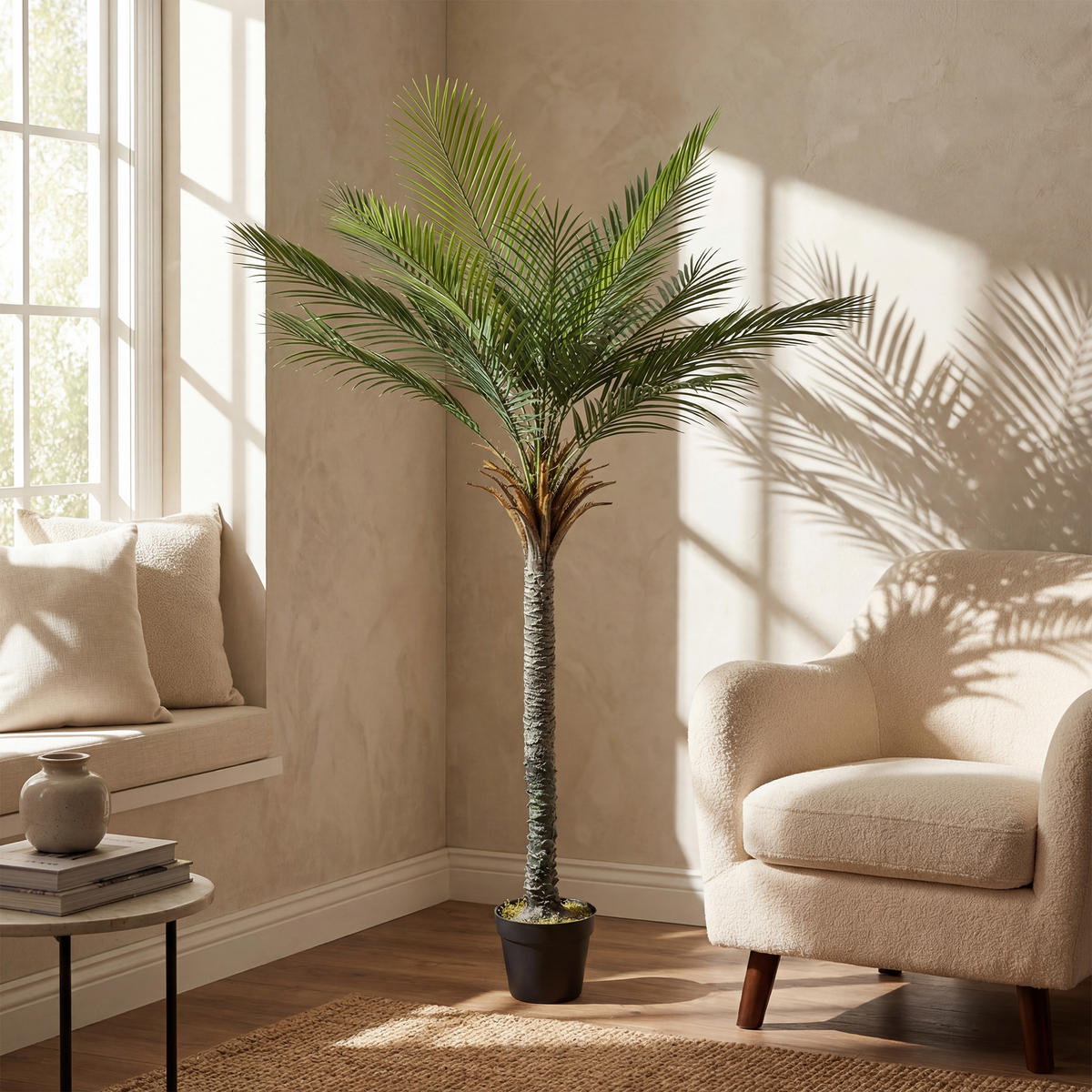 KUNSTBAUM Grün realistisch 180 cm mit Topf - Grün, Kunststoff (180cm) - PANGIVO