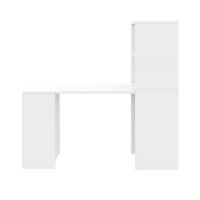 ECKSCHREIBTISCH mit Regal Platzsparend mit Rollen für Arbeitszimmer Weiß - Weiß, Holzwerkstoff (130/55/137cm) - EVRYAE