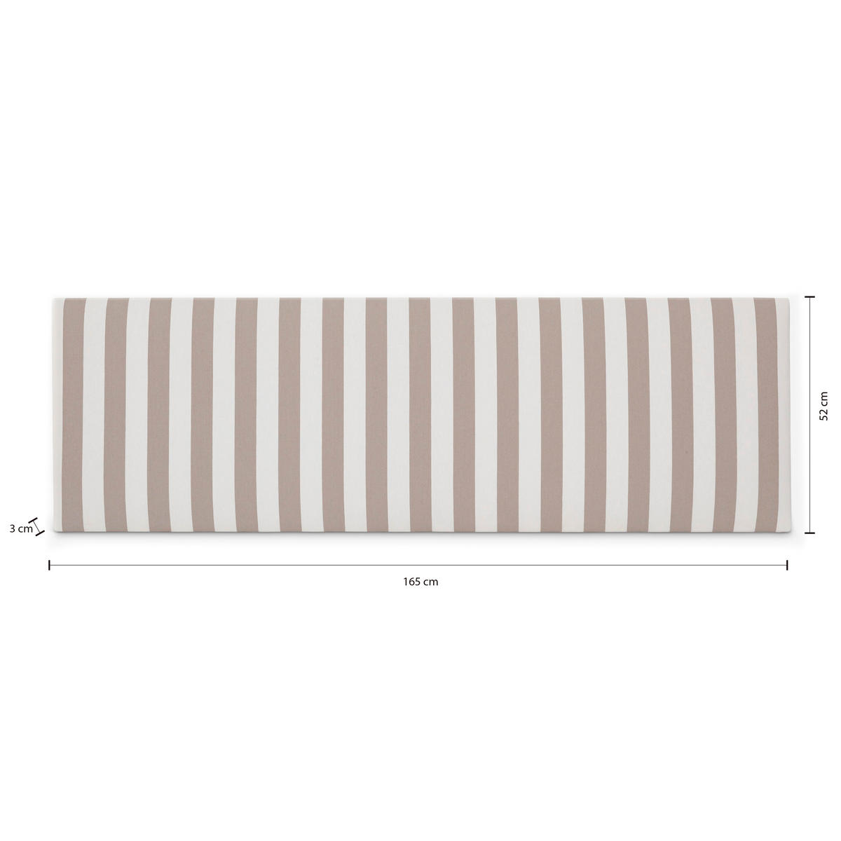 KOPFTEIL Gepolstertes aus gestreiftem Stoff Beige 165/52/3 cm SUANCES - Beige, Textil (165/52/3cm) - RNT By Really Nice Things