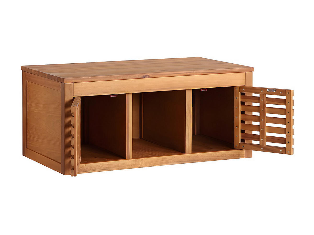 WASCHBECKENUNTERSCHRANK - 90 cm x 50 cm - holz - naturfarben dunkel Penebel - Naturfarben, Holz (90/40/50cm) - Vente-Unique