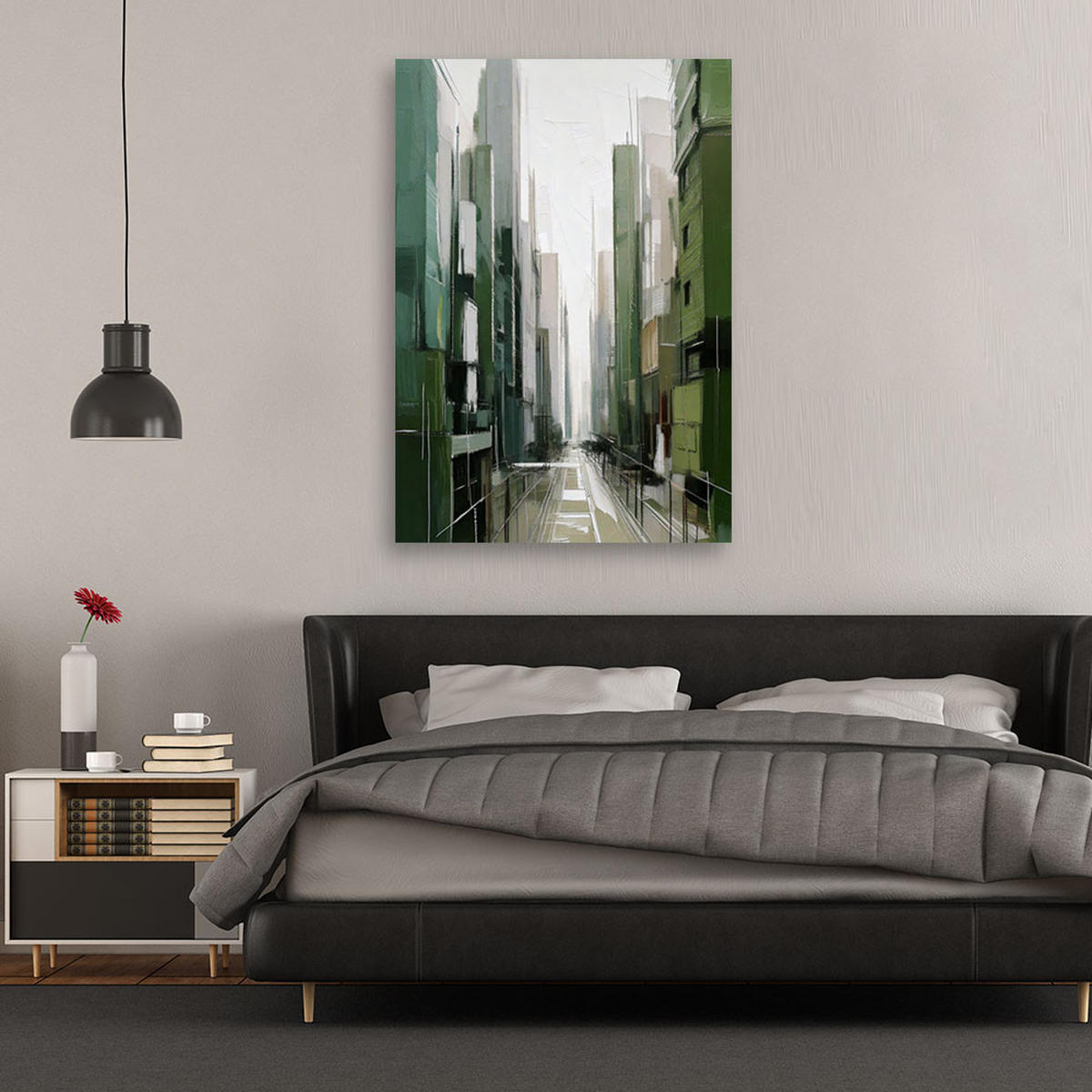 LEINWANDBILD Abstraktion 30x45cm - Grün, Textil (30/45cm) - Feeby