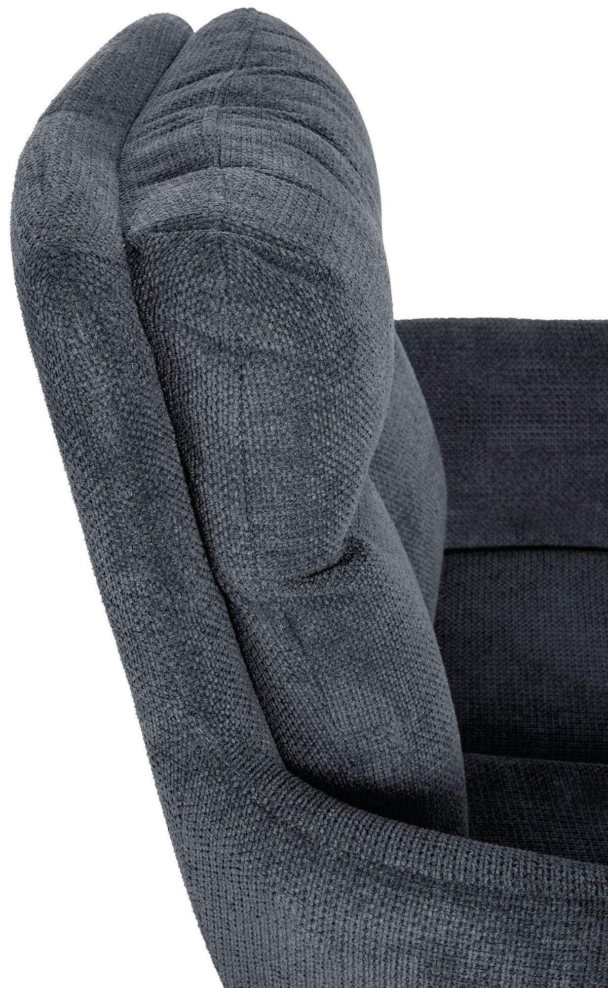 ARMLEHNENSTUHL Stoff Schwarz - Schwarz, Textil/Metall (60/88/65cm) - CLP