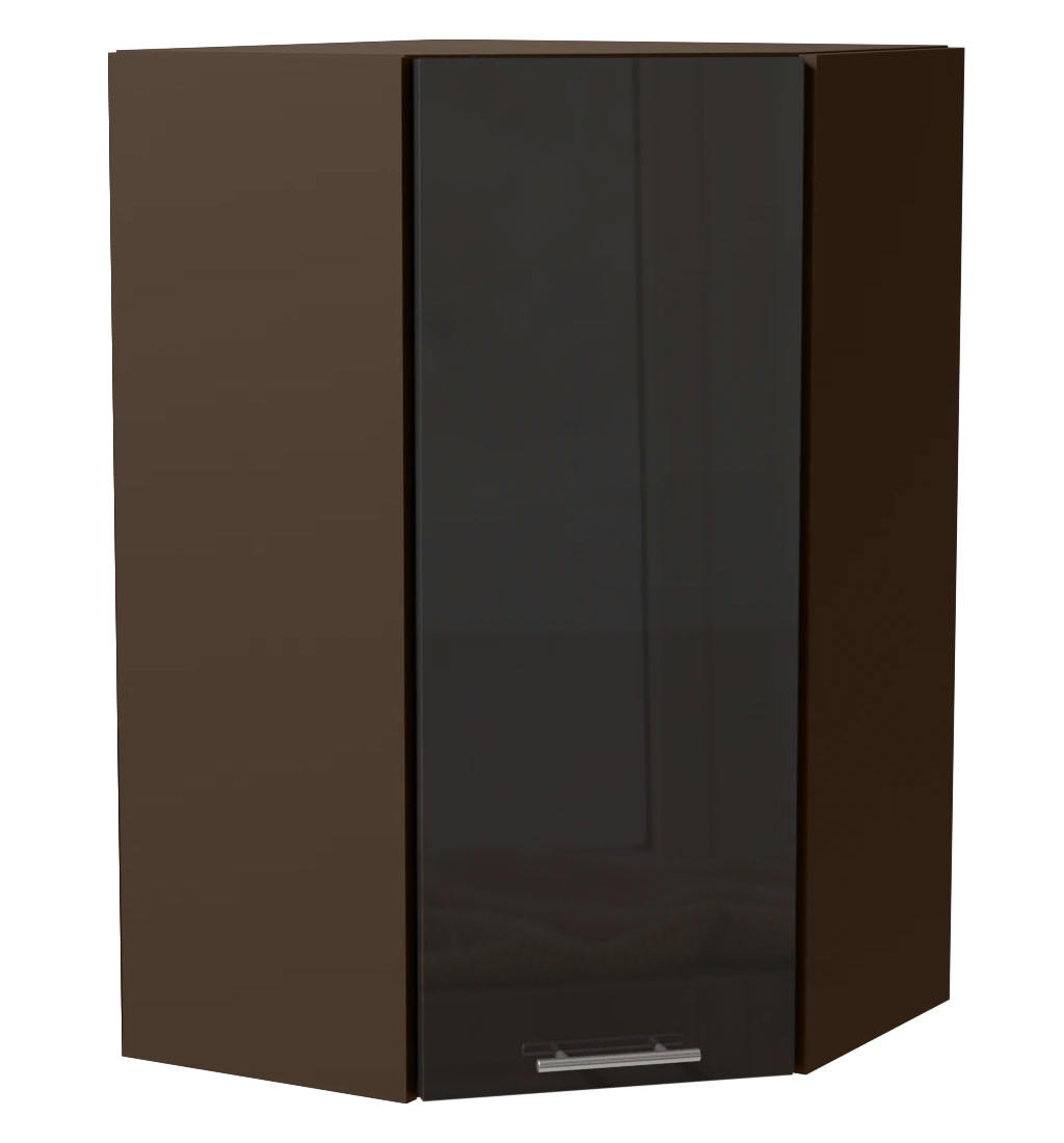 ECK-HÄNGESCHRANK Essen W4/10/60 Graphit Hochglanz / Lava Matt 60 / 60 / 96cm - Dunkelgrau/Graphitfarben, Holz/Holzwerkstoff (60/96/60cm) - Feldmann-Wohnen