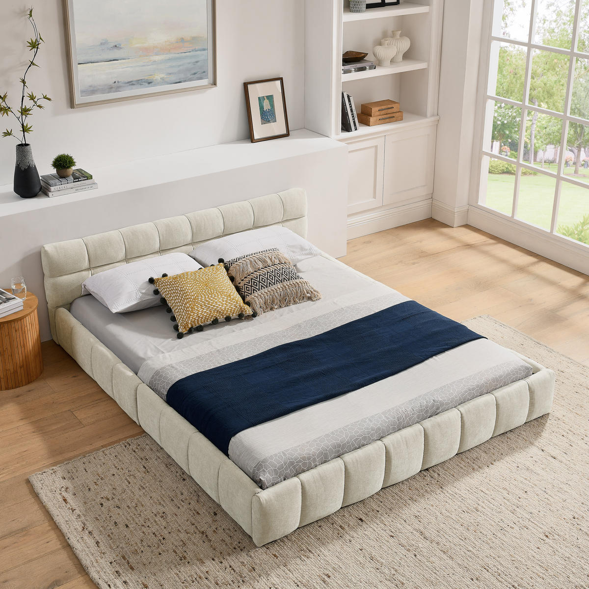 POLSTERBETT 160x200 cm Chenille beige - Beige, Kunststoff (160/200cm) - Fortuna Lai