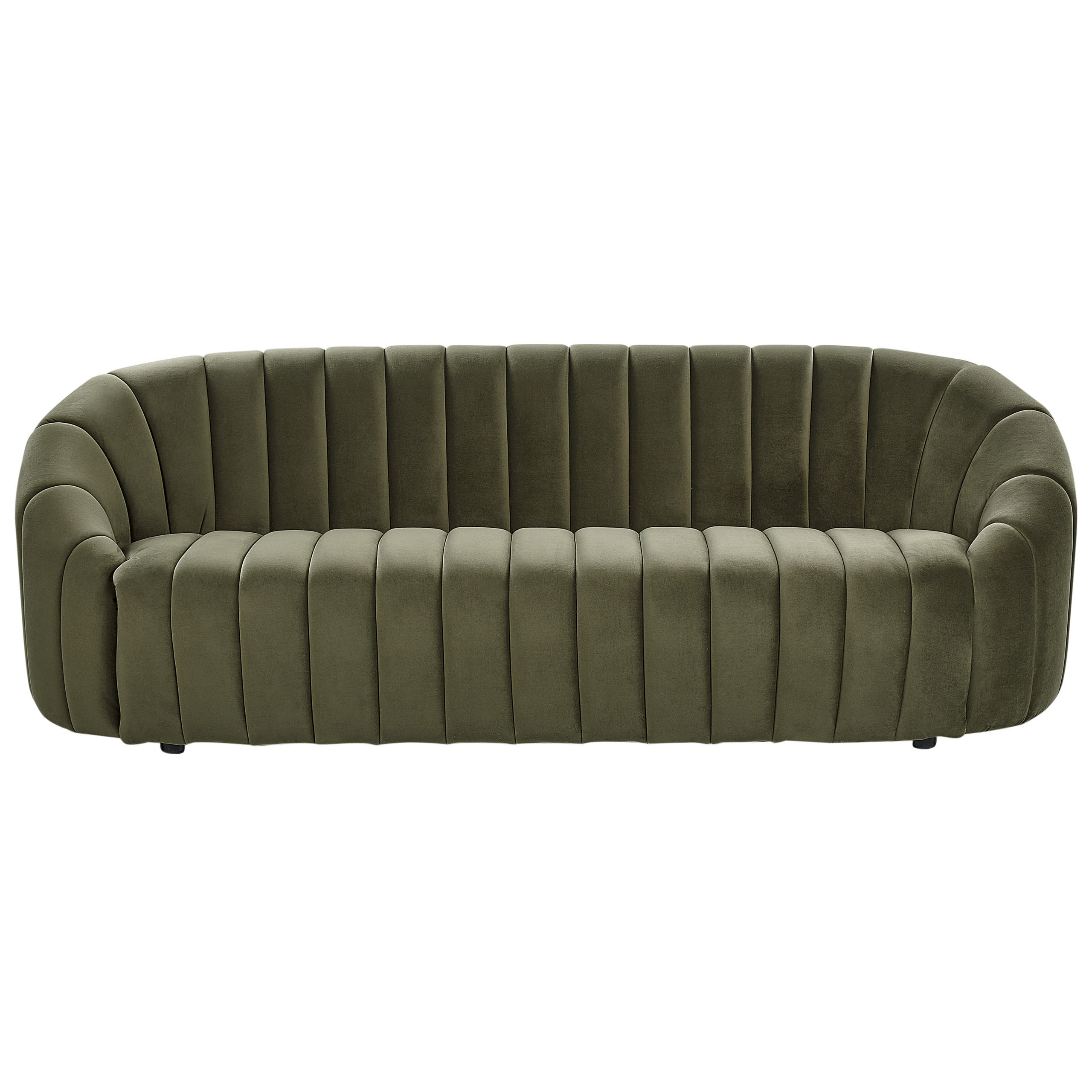 3-SITZER-SOFA Samtstoff dunkelgrün Malung - Grün, Textil (200/68/79cm) - Beliani