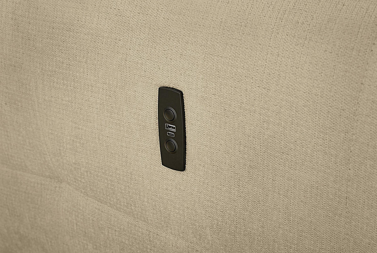 ECKSOFA mit elektrische Sitztiefenverstellung, Kopflehnen verstellbar, USB-C und -A Ladefunktion B260/T191/H106 cm, Flachgewebe Beige / 15405 - Beige/Multicolor, Kunststoff/Textil (260/191cm) - luma-home