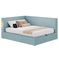 DAYBETT 140x200 cm, Blau, Samt, LED, USB/Typ-C - Blau, Textil (140/200cm) - FLIEKS