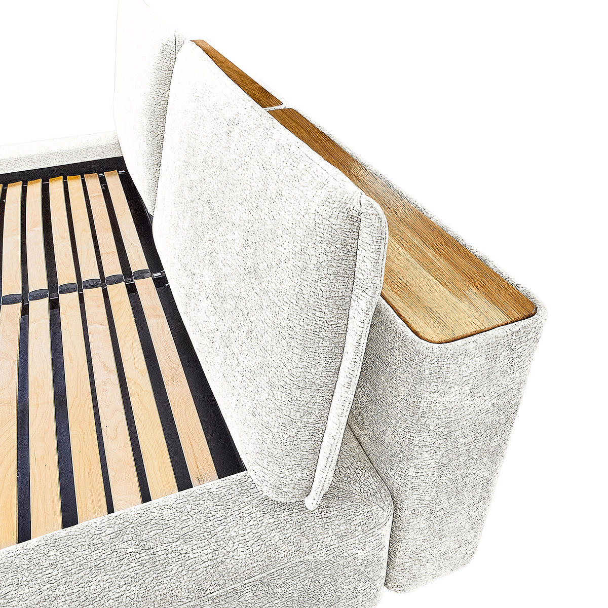 POLSTERBETT - Creme, Textil (140/200cm) - home24