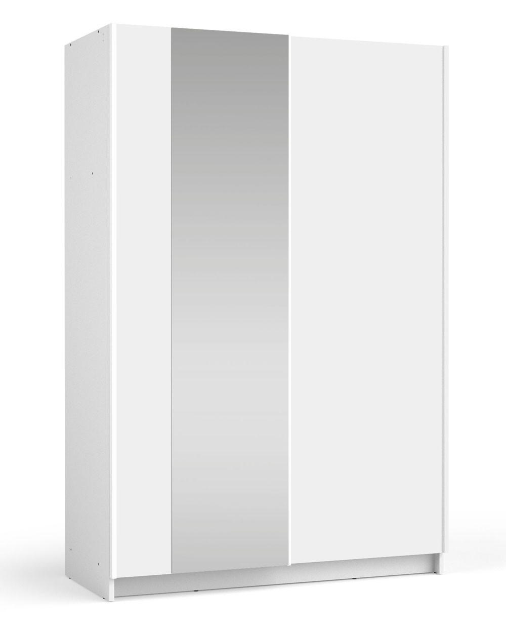 SCHWEBETÜRENSCHRANK Sofia weiß 120 / 54 / 182cm - Weiß, Holz/Holzwerkstoff (120/182/54cm) - Feldmann-Wohnen