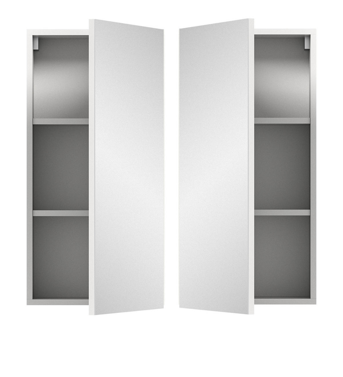 SPIEGELSCHRANK weiß 38 x 77 cm, Badschrank 1-türig mit Spiegel - Weiß, Glas/Holzwerkstoff (38/77/18cm) - Inn.Furn