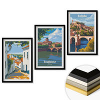 WANDBILDER 3er-Set - 40x60 cm Schwarzer Rahmen - Retro-Stadtgrafiken - Schwarz, Kunststoff (40/60cm) - ArtPrintCave