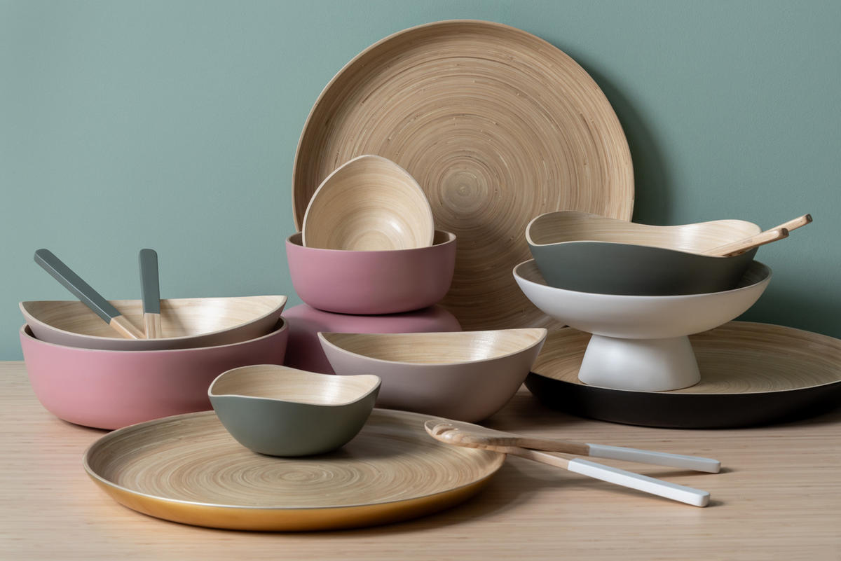 SERVIERTABLETT Puro 42/42/3 cm - Goldfarben, Naturmaterialien (42cm) - Present Time