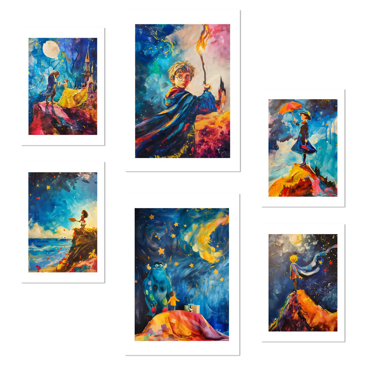 POSTER Set Mit 6 Kinderfilme A3 & A4 Rahmenlos - Klar, Papier (29/3cm) - Nacnic