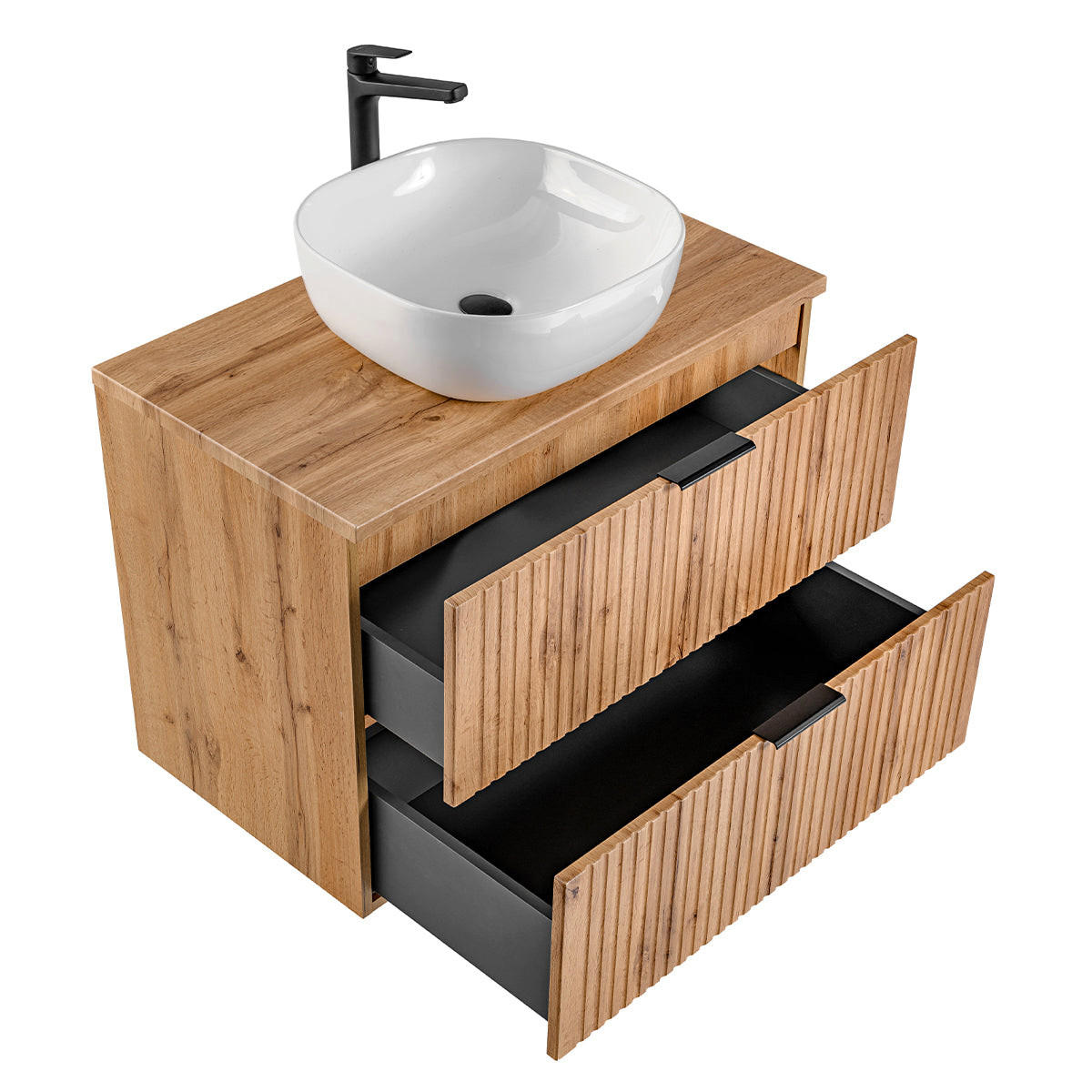WASCHTISCH 80.6cm Adriel Holz in Eichenoptik - Braun, Holzwerkstoff (80.6/59/46cm) - Petits-meubles