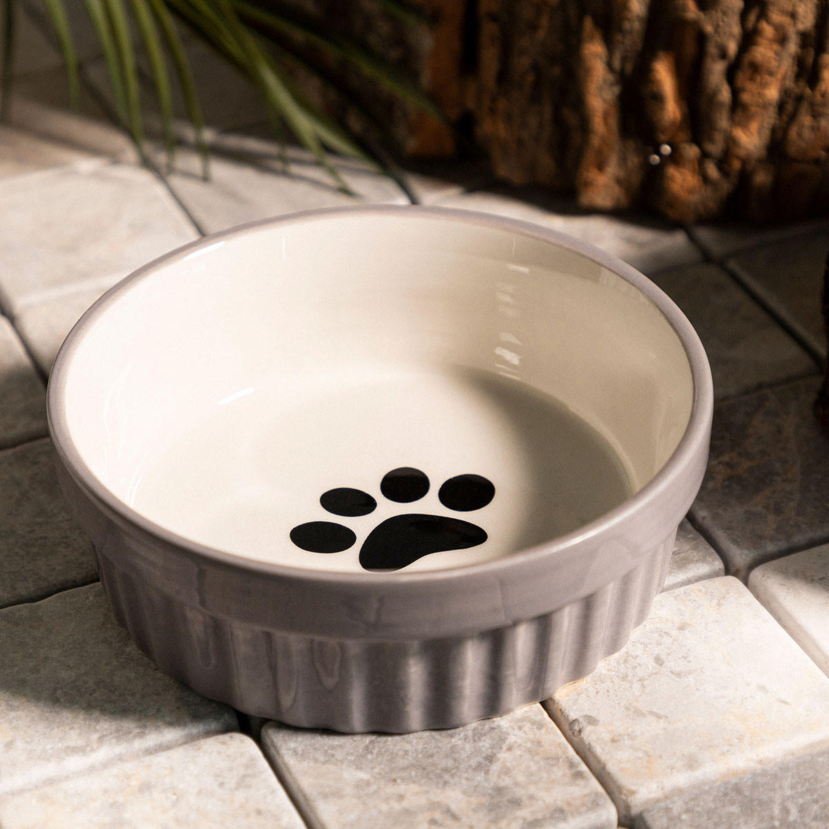 HUNDENAPF Catty 12/4 cm - Grau, Keramik (12/12/4cm) - Homla