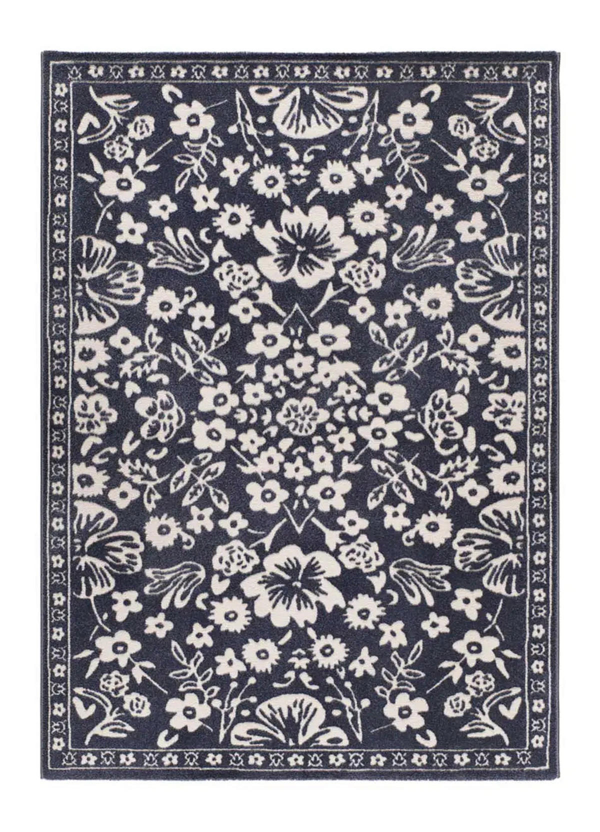 KURZFLORTEPPICH Blau / Mehrfarbig Amara 160/230 cm - Blau/Creme, Naturmaterialien/Textil (160/230cm) - Atticgo