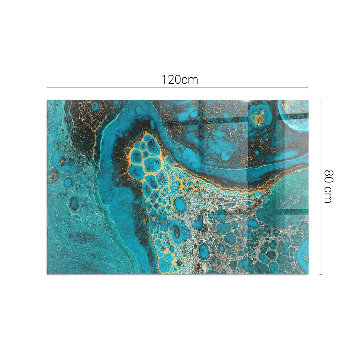 GLASPLATTE für Kamin 120x80 cm Türkis - Türkis, Glas (120/80/0.4cm) - ArtPrintCave