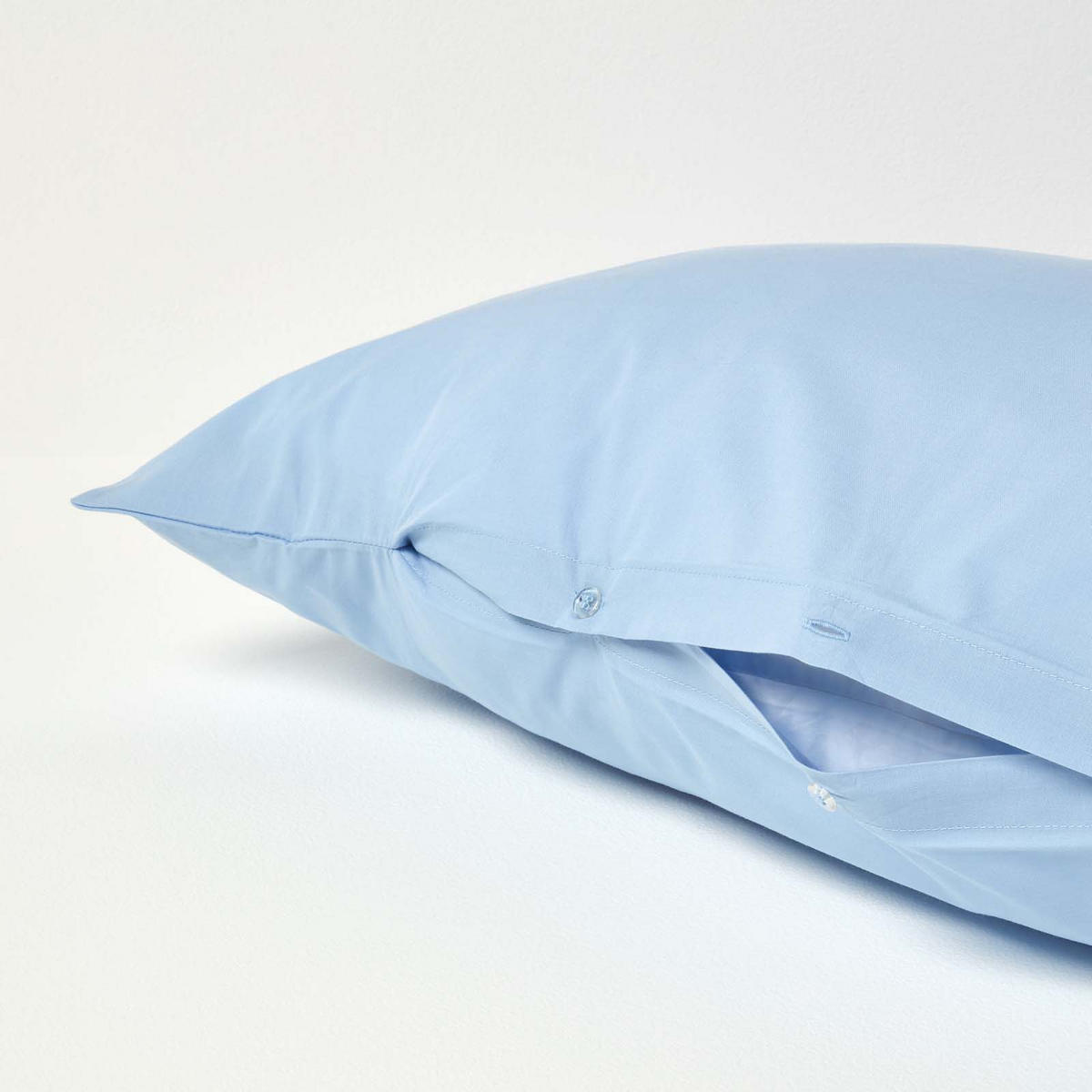KISSENBEZUG für V-Form-Kissen, Perkal, Fadendichte 200 - Blau, Textil (38/76cm) - Homescapes