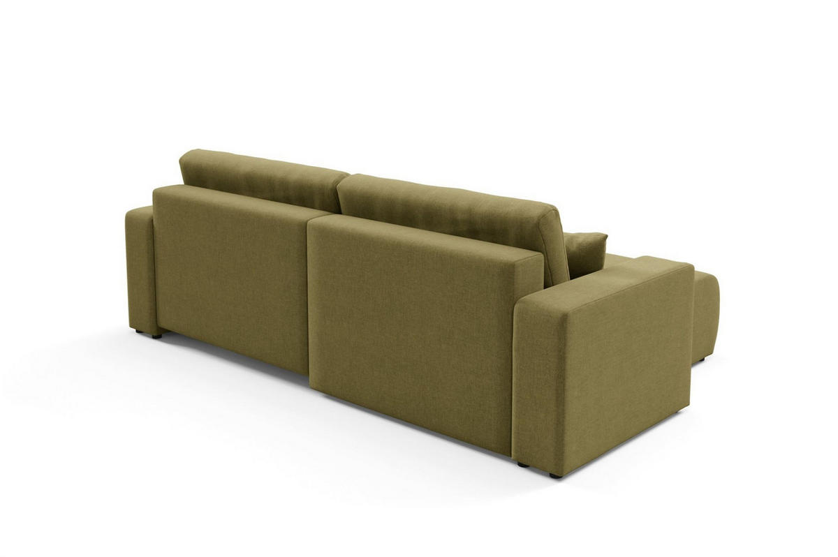ECKSOFA Augusto - Dunkelgrün, Holzwerkstoff/Textil (244/149cm) - Fun Möbel