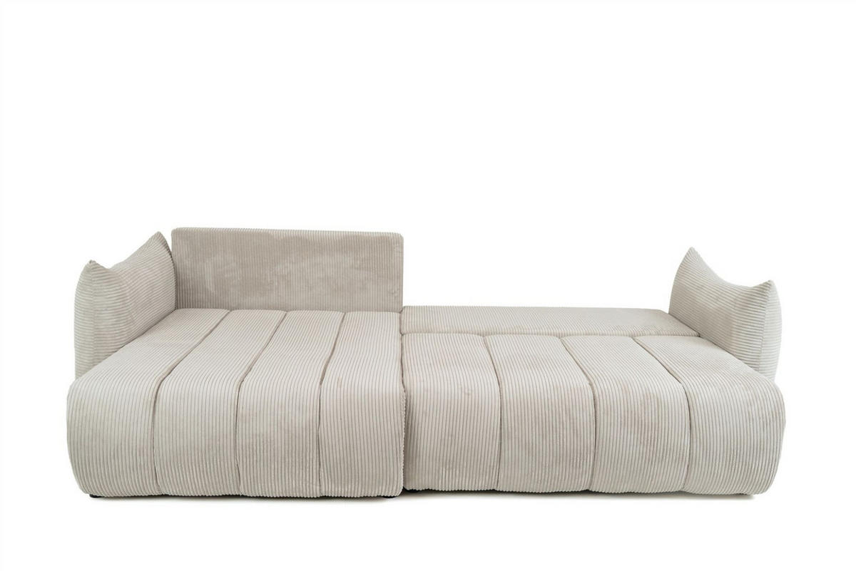 ECKSOFA Ontario Mit Schlaffunktion - Weiß, Holzwerkstoff/Textil (154/260cm) - Fun Möbel