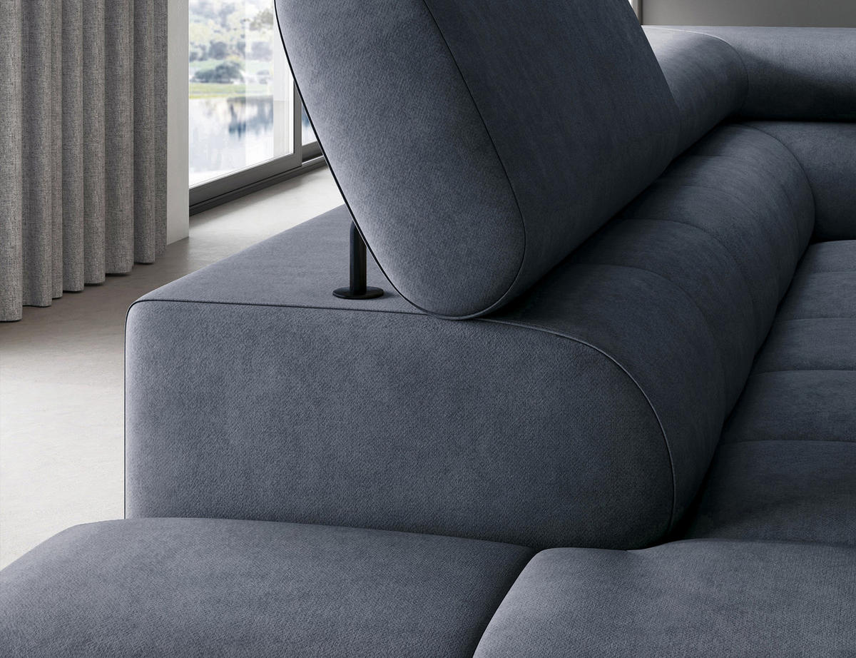 ECKSOFA Ferrucio L - Anthracite (Aura 40) - Anthrazit, Holzwerkstoff (276/200cm) - Möblo