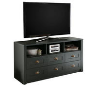 TV-LOWBOARD grün Landhaus, TV Unterteil mit Komforthöhe 130 x 67 cm - Chromfarben/Schwarz, Holzwerkstoff/Kunststoff (130/67/43cm) - Furn.Design