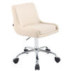 HOCKER Lederlook creme - Chromfarben/Creme, Textil/Metall (43/76/50cm) - CLP