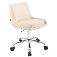 HOCKER Lederlook creme - Chromfarben/Creme, Textil/Metall (43/76/50cm) - CLP
