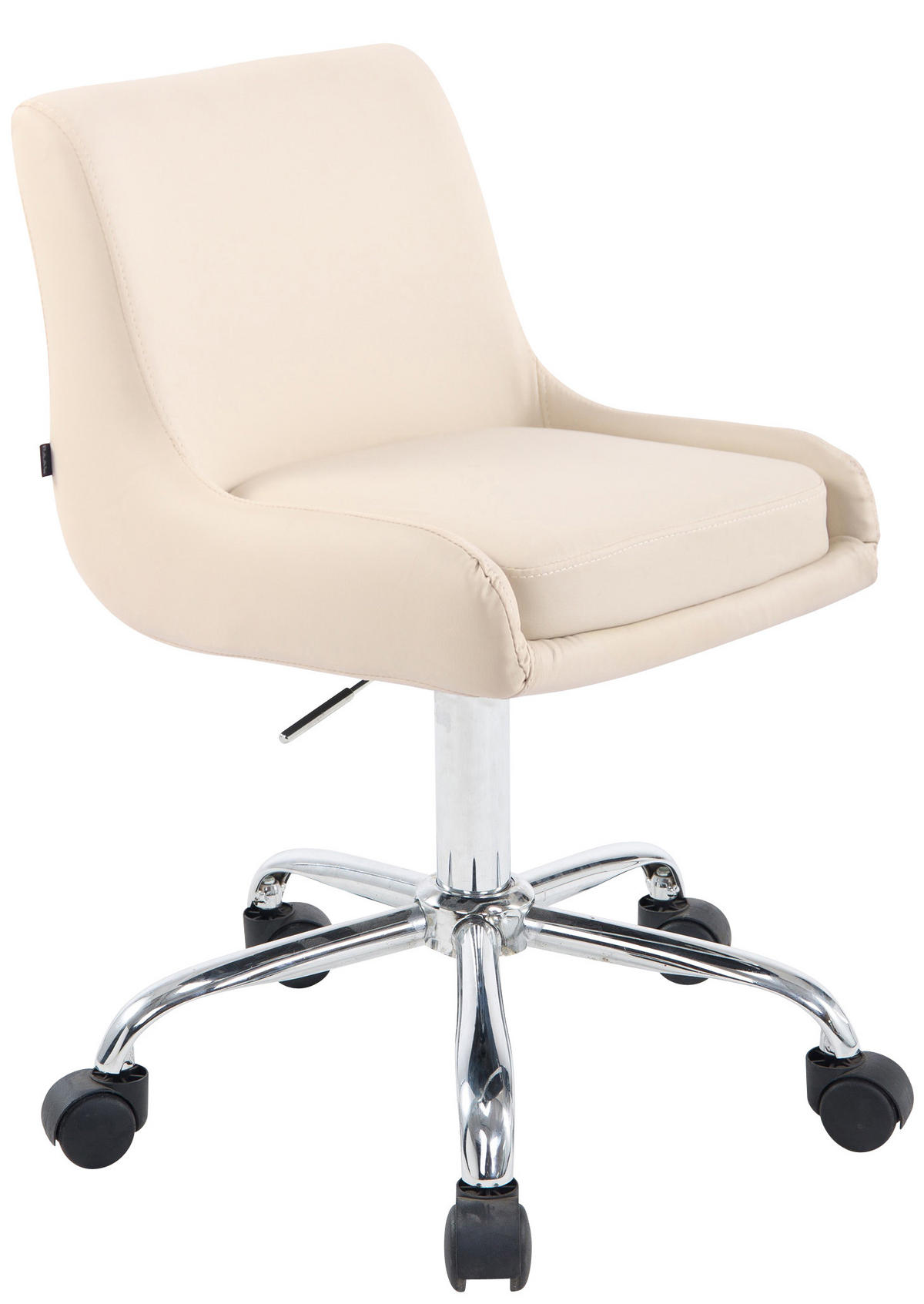 HOCKER Lederlook creme - Chromfarben/Creme, Textil/Metall (43/76/50cm) - CLP