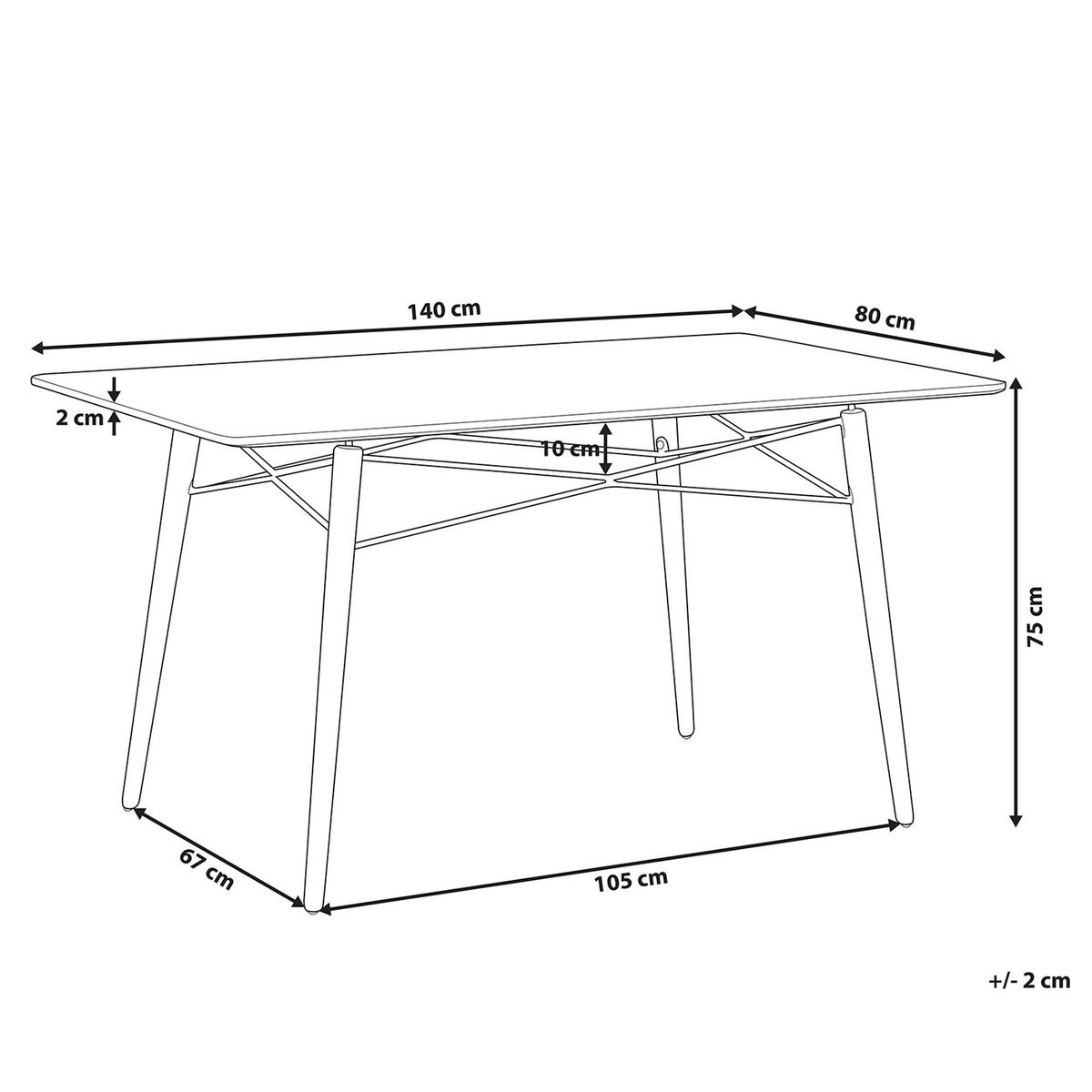 ESSTISCH 140/80/75 cm Schwarz, Hellbraun Rechteckig Biondi - Schwarz, Holzwerkstoff (140/80/75cm) - Beliani