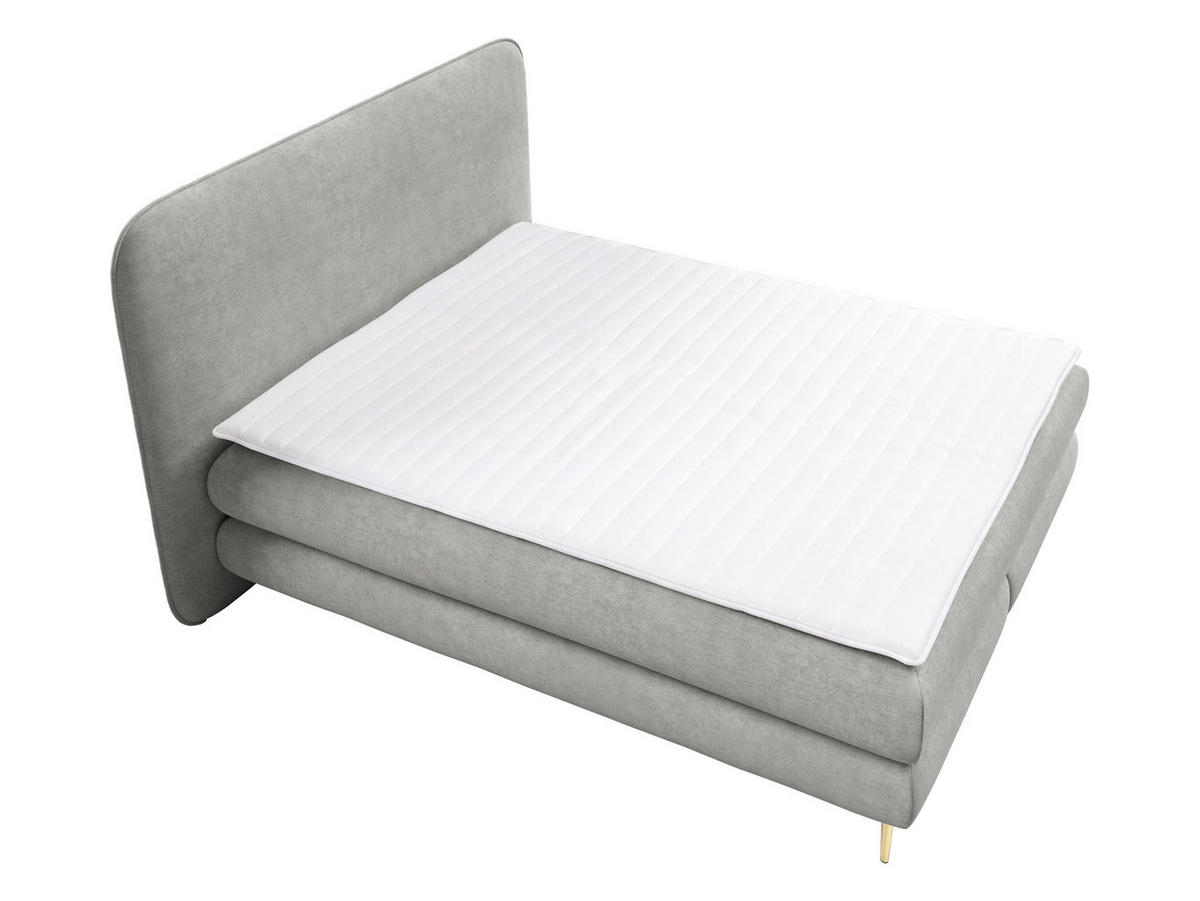 BOXBETT Amaretto - H3 - Goldfarben/Hellgrau, Holz/Textil (140/200cm) - MIRJAN24