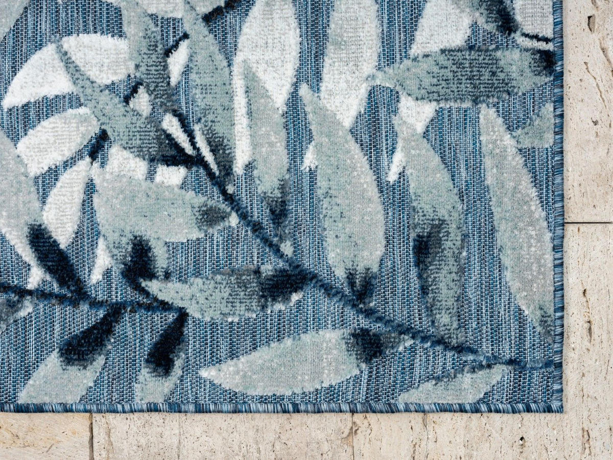 OUTDOORTEPPICH Laurel Dunkelblau,Hellgrau,Anthrazit 80/150 cm - Dunkelblau, Textil (80/150cm) - My-Rug