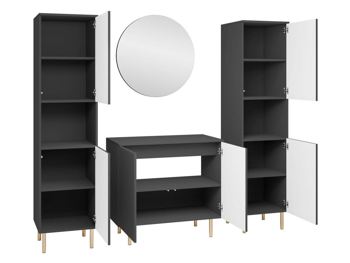 BADMÖBEL-SET Nubia VI - Kaschmir/Goldfarben, Holzwerkstoff/Metall (87/79/45cm) - MIRJAN24