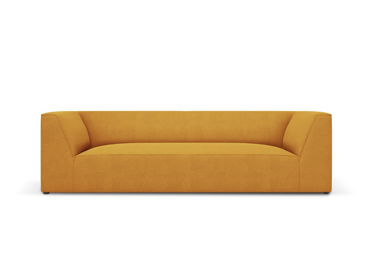 SOFA Ruby aus strukturiertem Stoff gelb 3 Sitzplätze - Gelb, Textil (93/69/232cm) - Micadoni