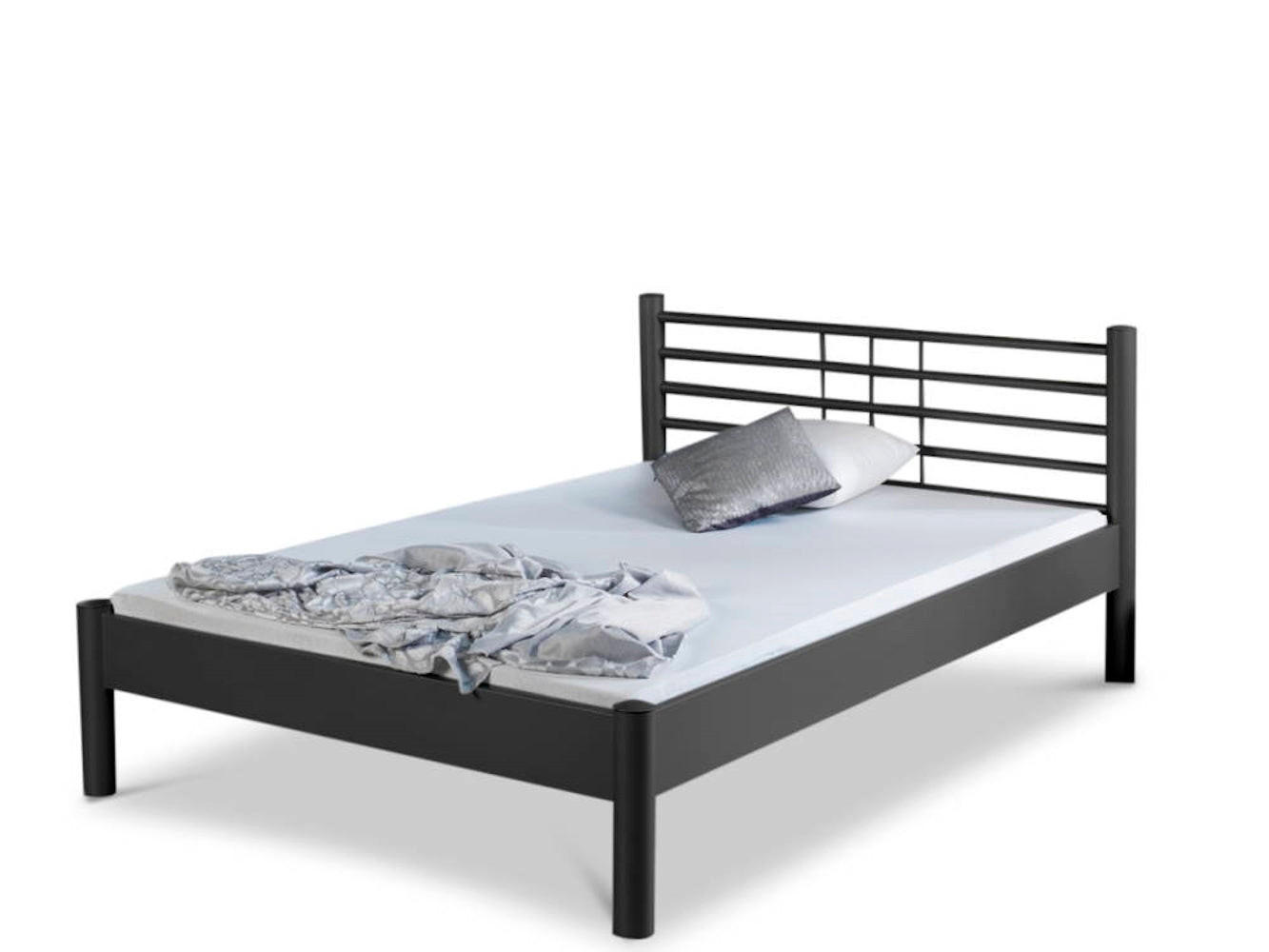 METALLBETT Mia / 140 x 220 cm / schwarz - Schwarz, Metall (140/220cm) - BED BOX