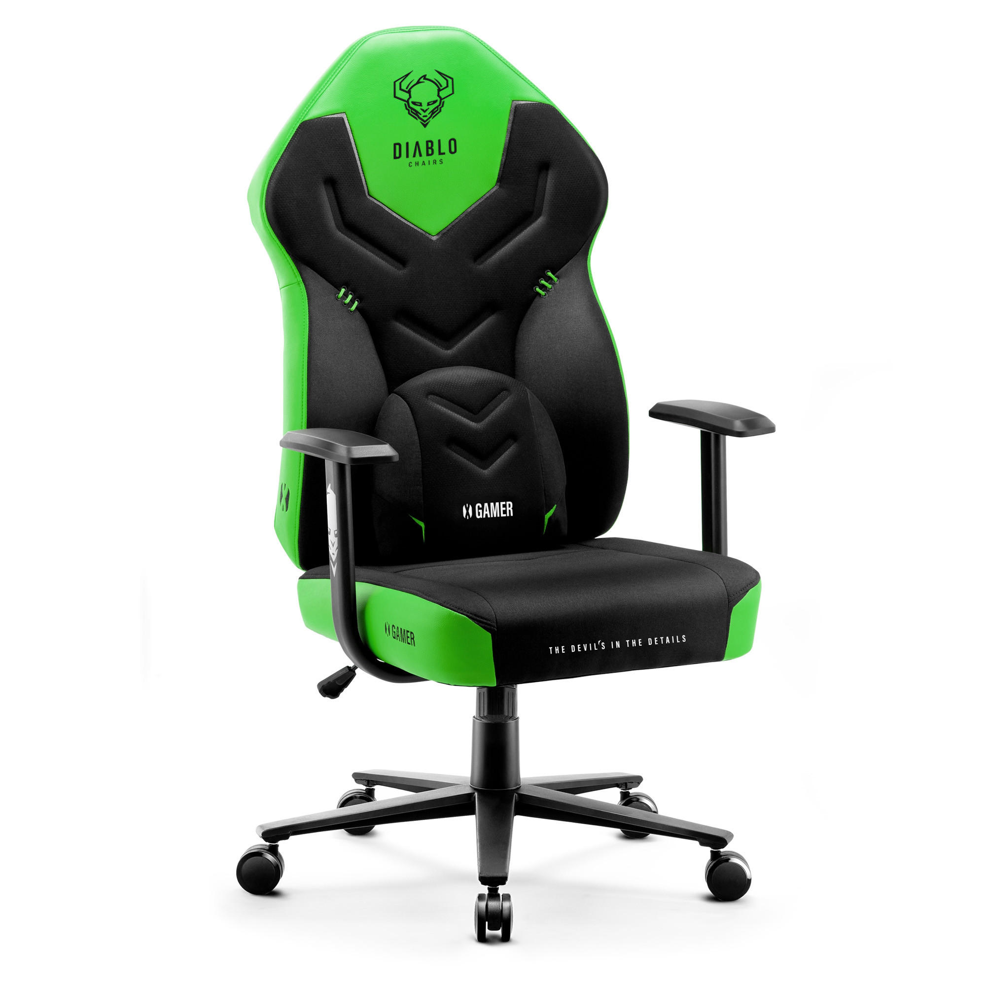 GAMINGSTUHL X-GAMER - Schwarz/Grün, Metall (68/118/56cm) - Diablo Chairs