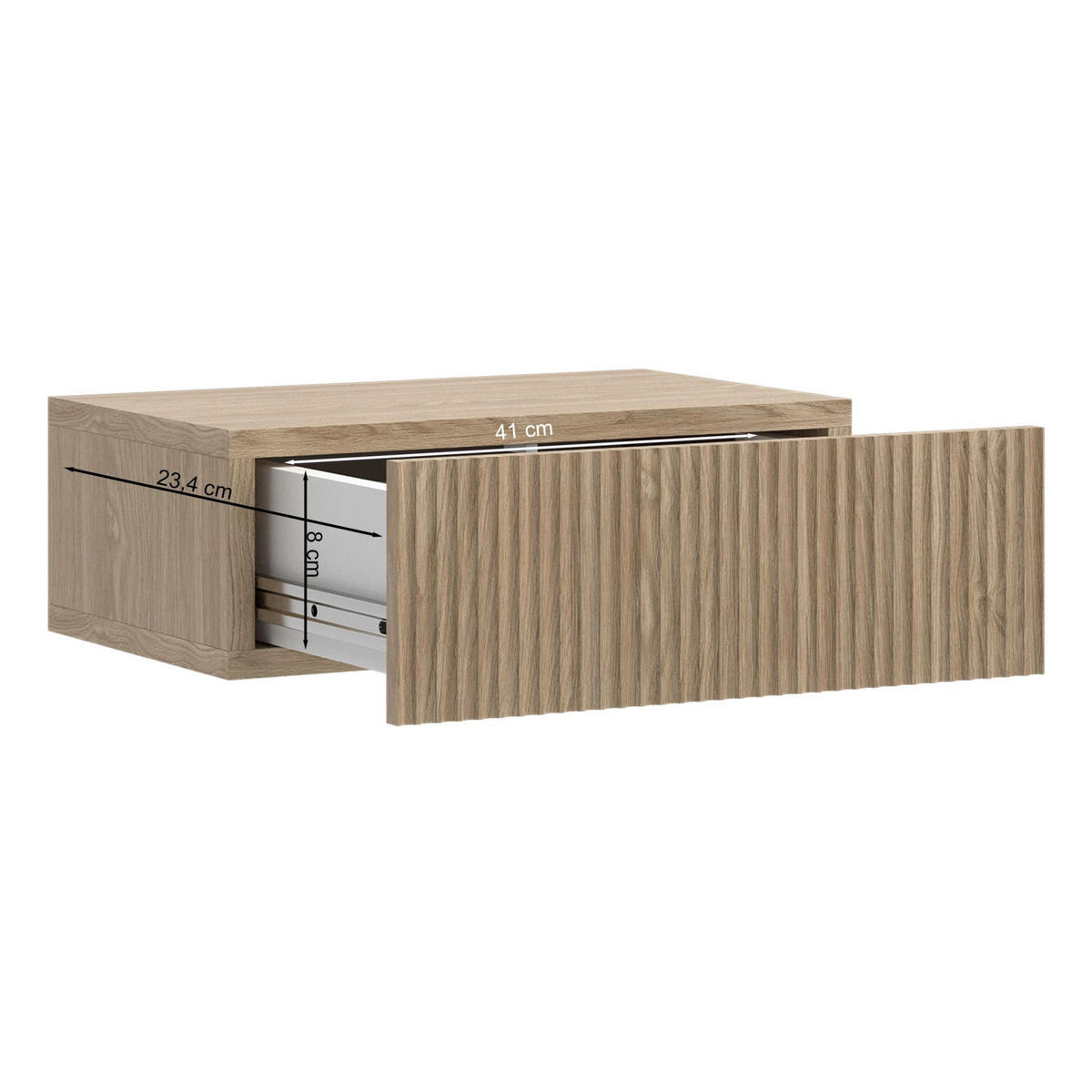 NACHTKONSOLE Nolie Eichenholzoptik mit Schublade 50 cm - Eichefarben, Holzwerkstoff (50/17/31.6cm) - Selsey