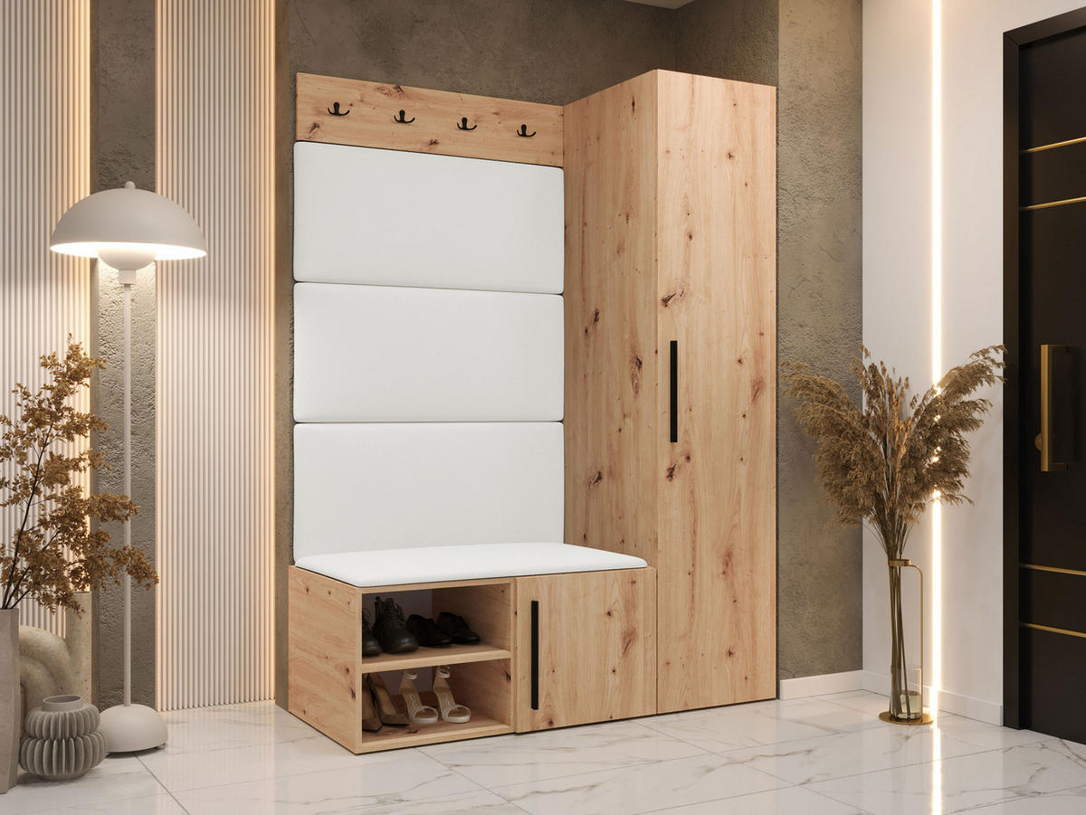 GARDEROBEN-SET Medi II - Schwarz/Weiß, Holzwerkstoff/Kunststoff (40/191/50cm) - MIRJAN24