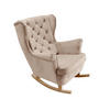 SCHAUKELSESSEL mit gepolstertem Sitz und Armlehnen, 102x81x95 cm, Cappuccino_29811 - Eschefarben/Buchefarben, Holz/Textil (81/102/95cm) - DomoHome