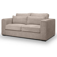 SOFA beige-braun Cord 2,5-Sitzer 200 cm, Couch mit Wellenfederung - Schwarz/Braun, Holzwerkstoff/Kunststoff (200/92/112cm) - Inn.Furn