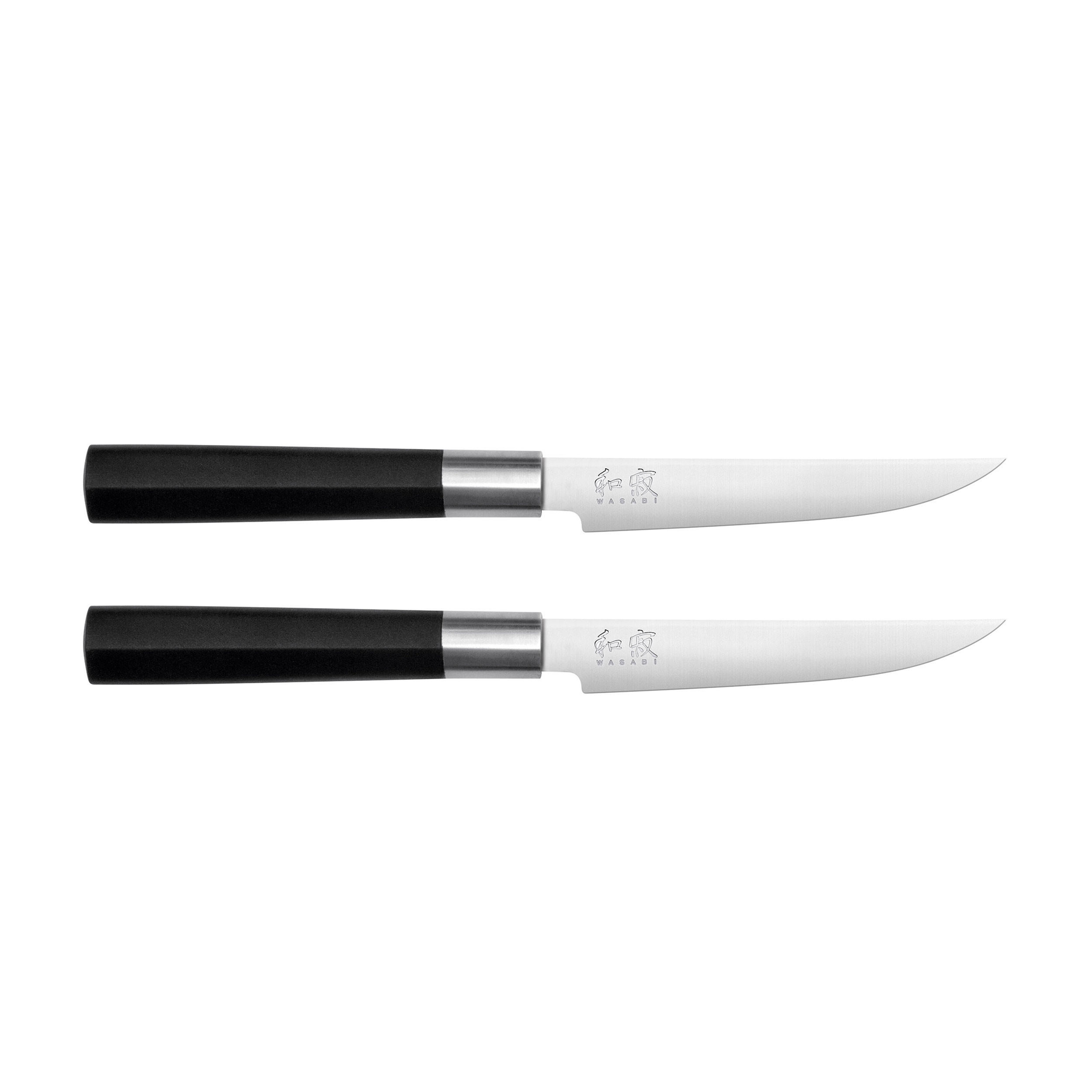 MESSER-SET Wasabi Black, 2er Set, Edelstahl, 12 cm - Silberfarben, Metall - Kai Messer