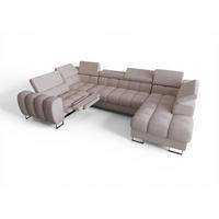 WOHNLANDSCHAFT Bastien Relax - Hellgrau, Holzwerkstoff/Textil (350/95/198cm) - Fun Möbel