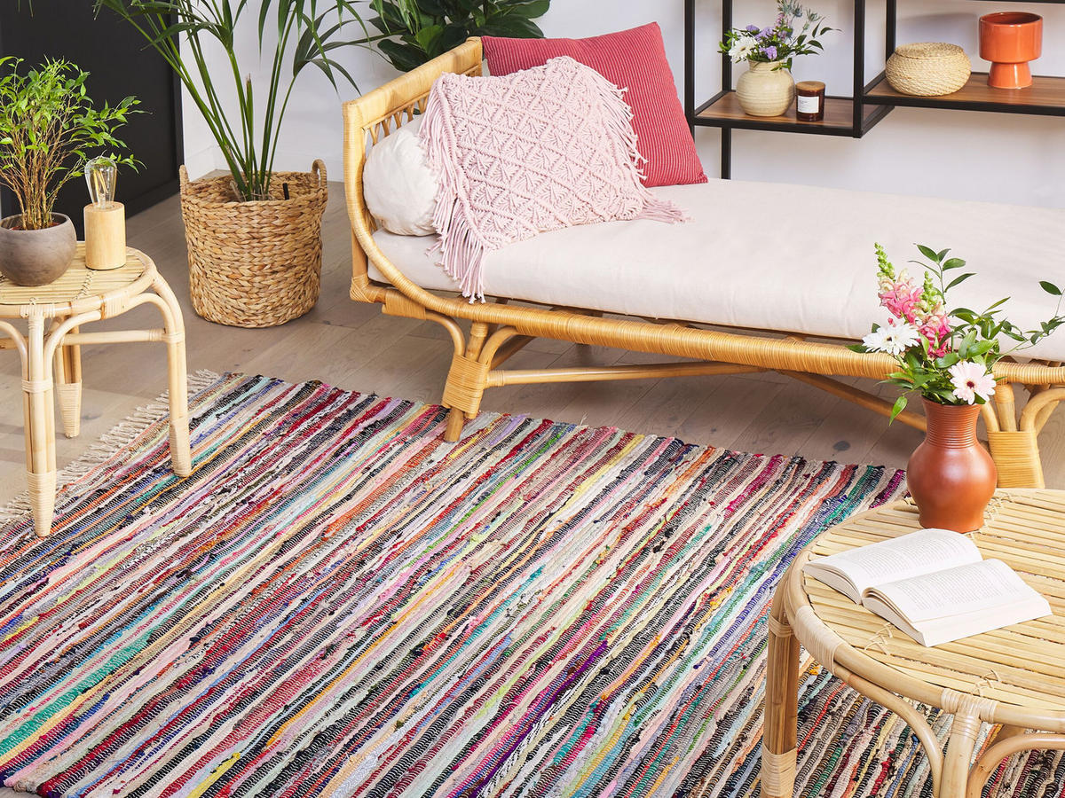 TEPPICH geflochten Danca 230/160 cm - Multicolor, Textil (160/230cm) - Beliani