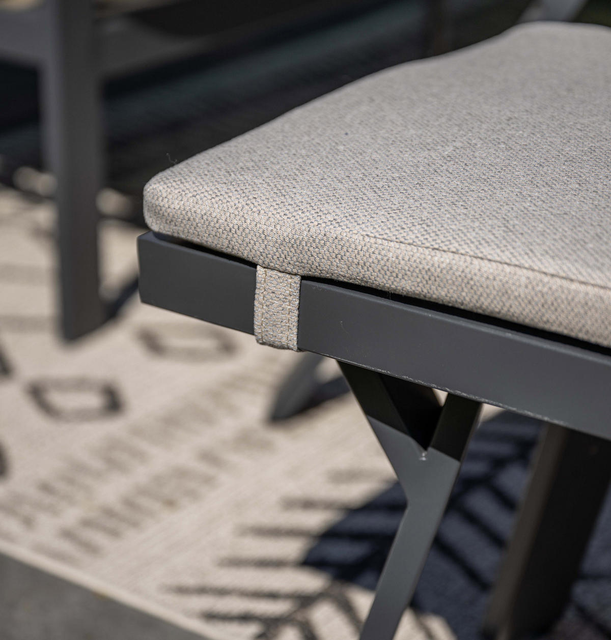 GARTENLOUNGESET Sergio 3-teilig, Premium Dining Ecklounge, Gartenmöbelset - Anthrazit, Metall - GARDEN IMPRESSIONS