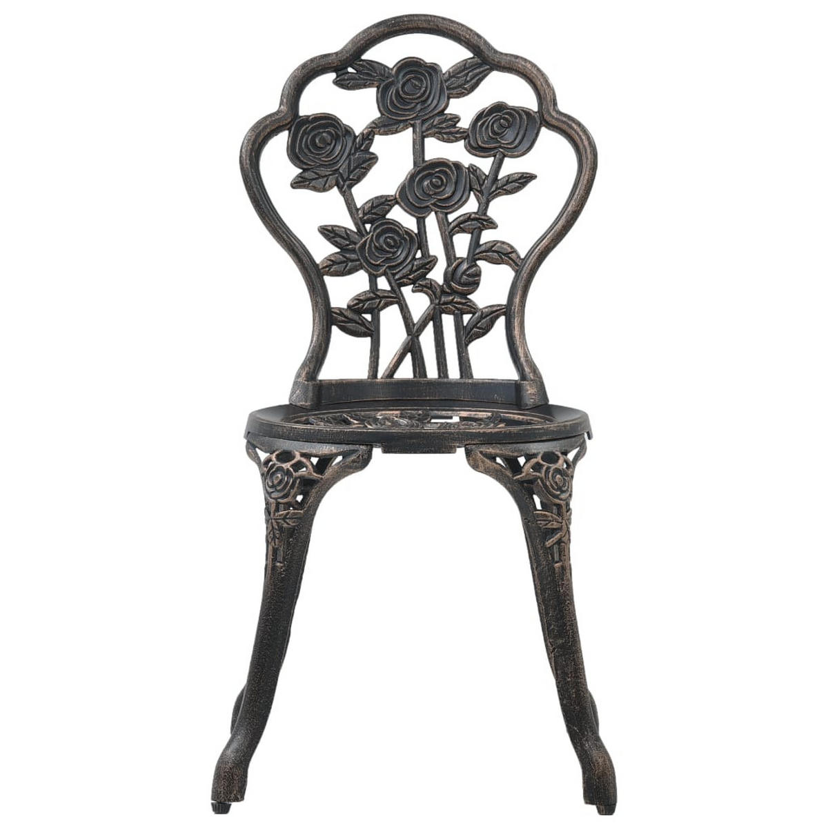 BISTRO-SET 3-teilig Aluminiumguss - Bronzefarben, Metall - vidaXL