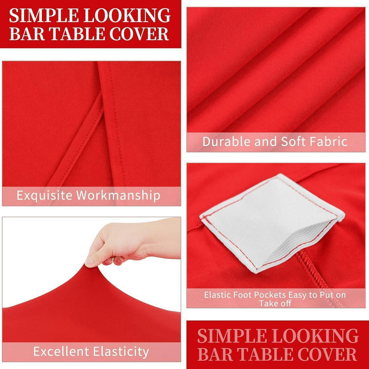 STEHTISCH Hussen 3er Set Rot 80 cm - Rot, Textil (80/80cm)