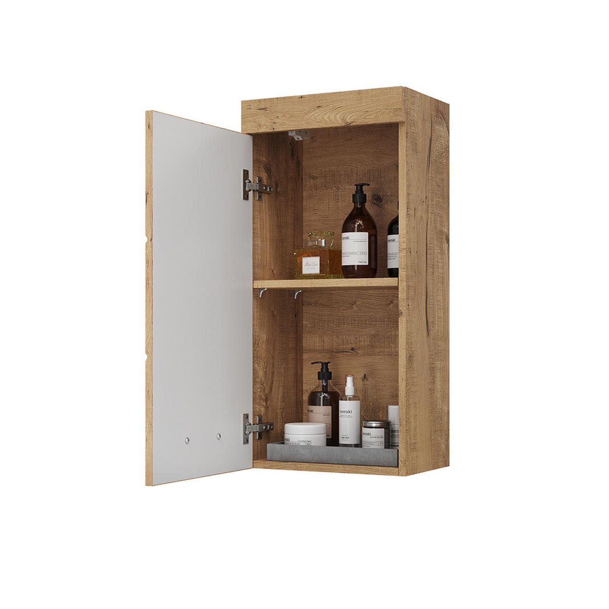 BADSCHRANK Luna Eiche Wotan 37 x 77 cm - Eiche Wotan/Sonoma Eiche, Holzwerkstoff (37/77/24.6cm) - Vicco