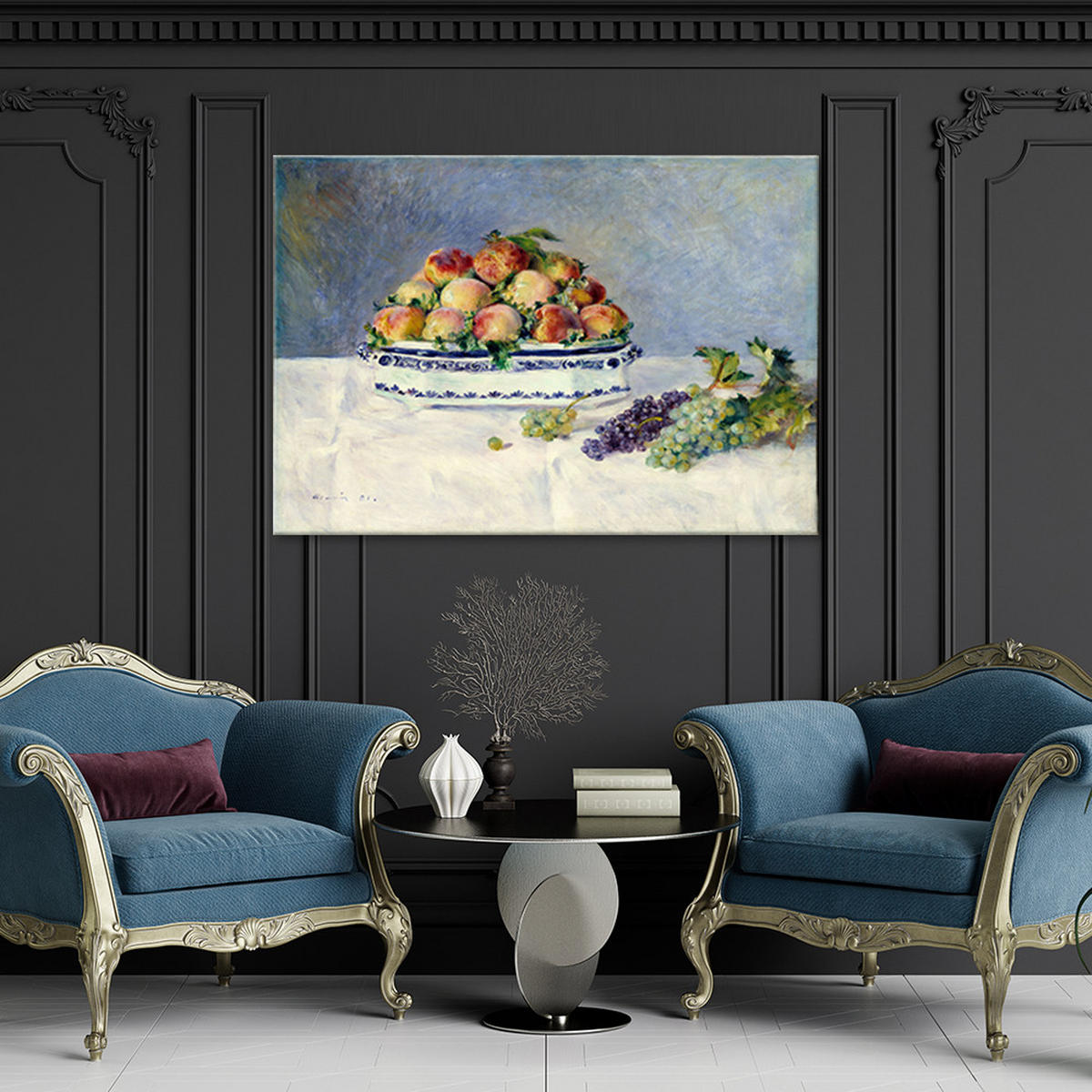 WANDBILD stilleben mit pfirsichen auguste renoir - Multicolor, Textil (60/40cm) - Feeby