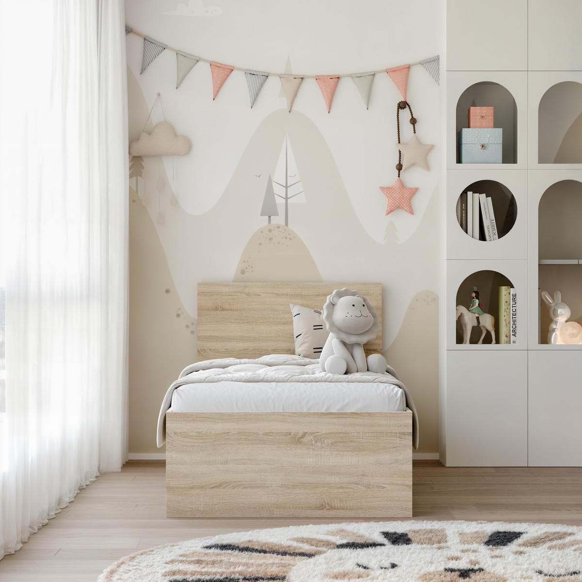 BETT SIMPLE 90/200 cm Bettkasten, ohne Matratze, Sonoma Eiche - Sonoma Eiche, Holz/Holzwerkstoff (90/200cm) - Idohome