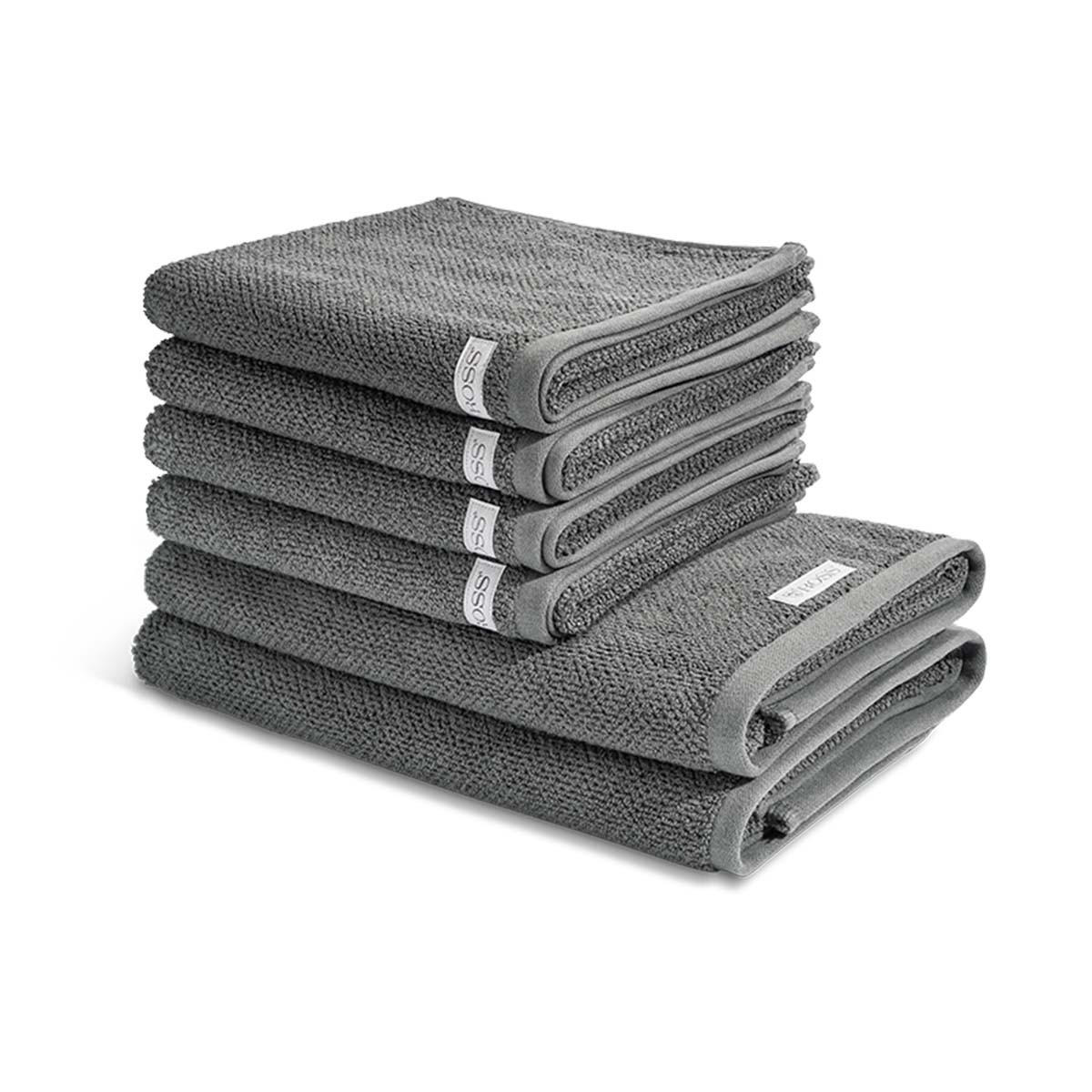 FROTTIERSET Selection 6-teilig - Dunkelgrau, Textil (50/100cm) - Ross